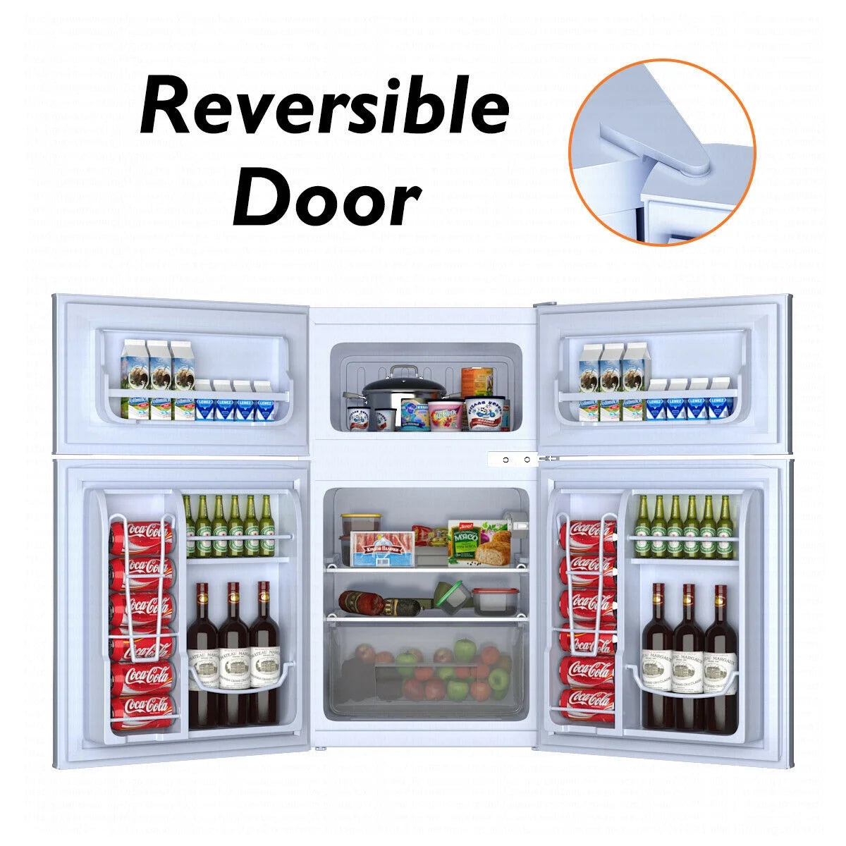 Refrigerator Small Freezer Cooler Fridge Compact 3.2 Cu Ft. Unit, White