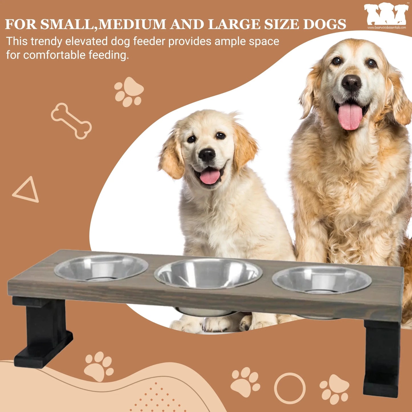Elevate Your Pet'S Dining Experience with Elevated Dog Feeder 3 Bowl - 16 Inch