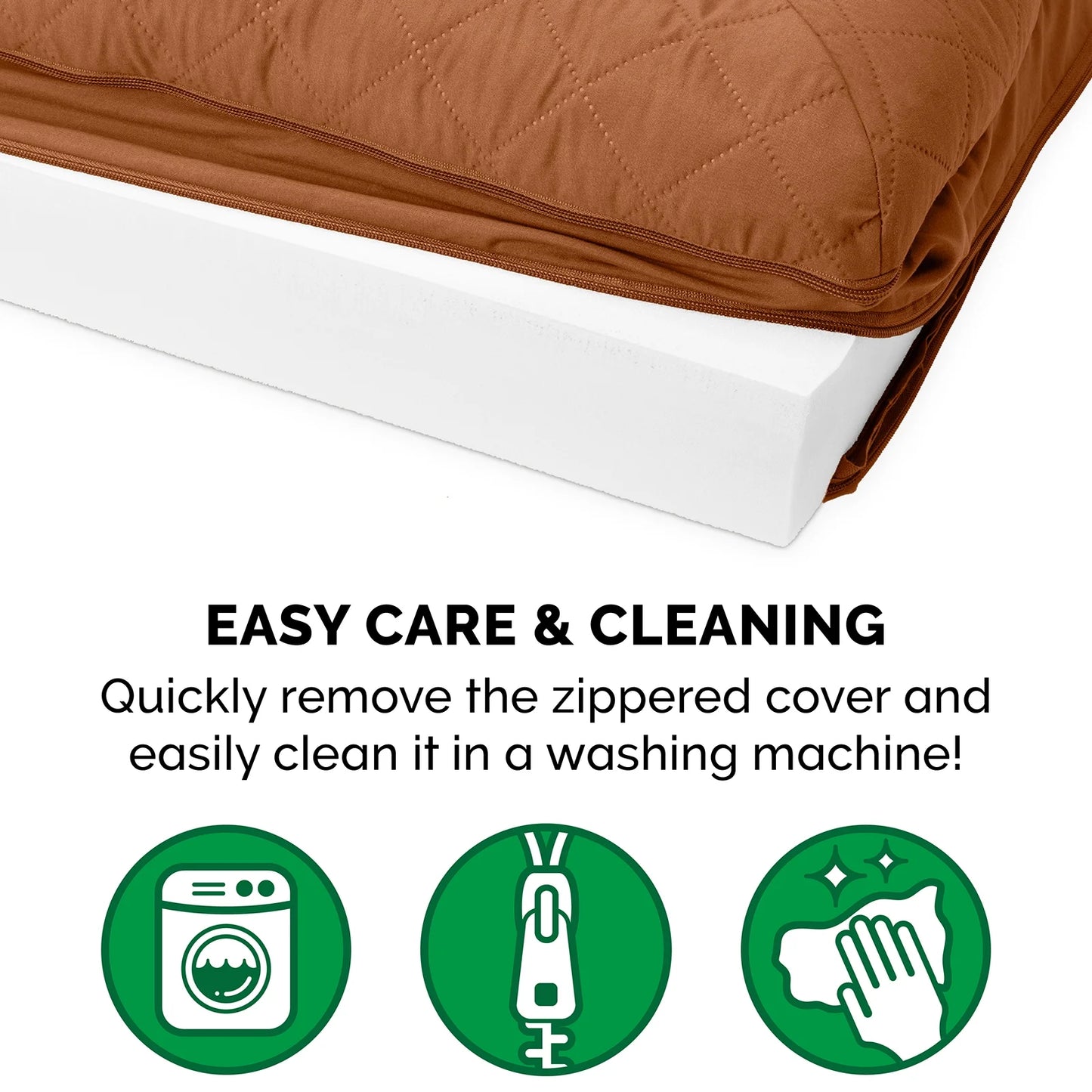 Pet Products Quilted Full Support Orthopedic Sofa Pet Bed for Dogs & Cats - Toasted Brown, Jumbo Plus