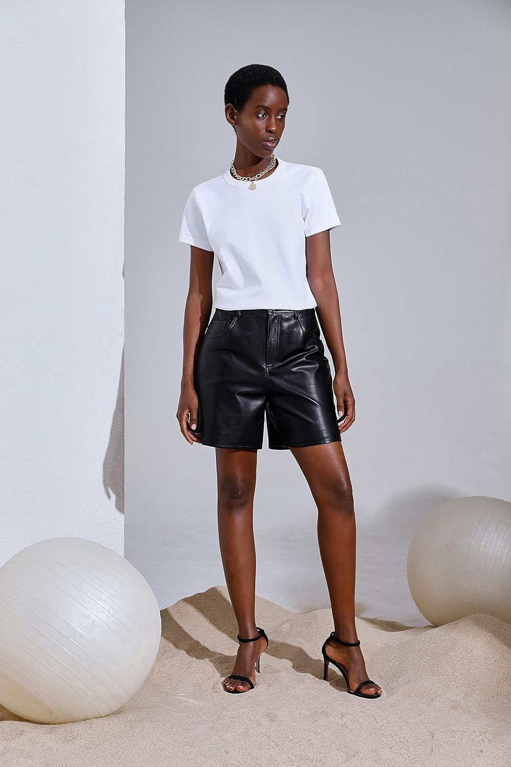 Women'S Leather Shorts High Waisted Casual Shorts Smartuniversewear