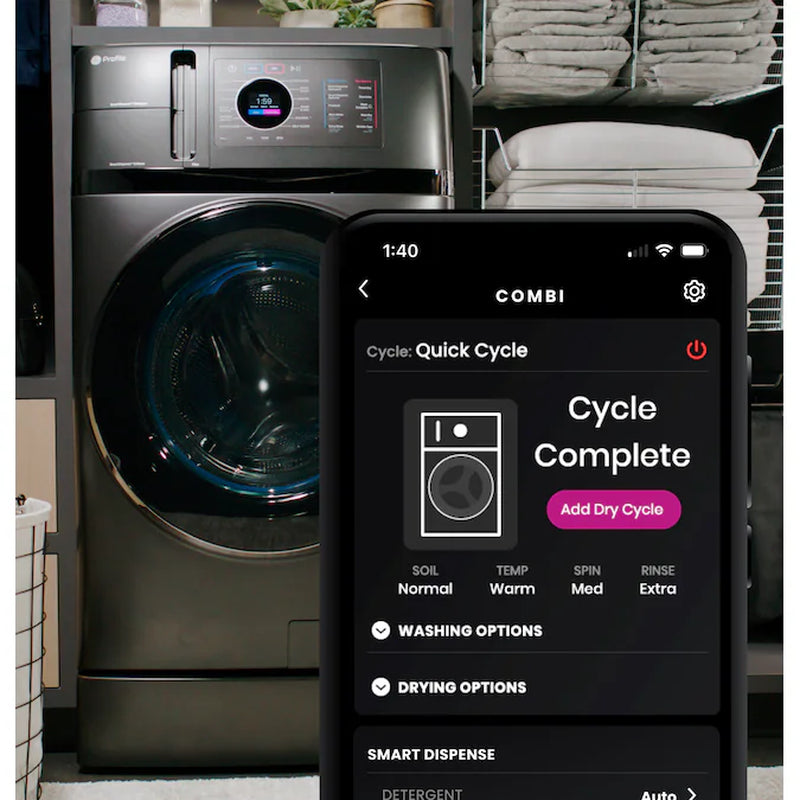 Profile 4.8-Cu Ft Capacity Carbon Graphite Ventless All-In-One Washer Dryer Combo (ENERGY STAR Certified)