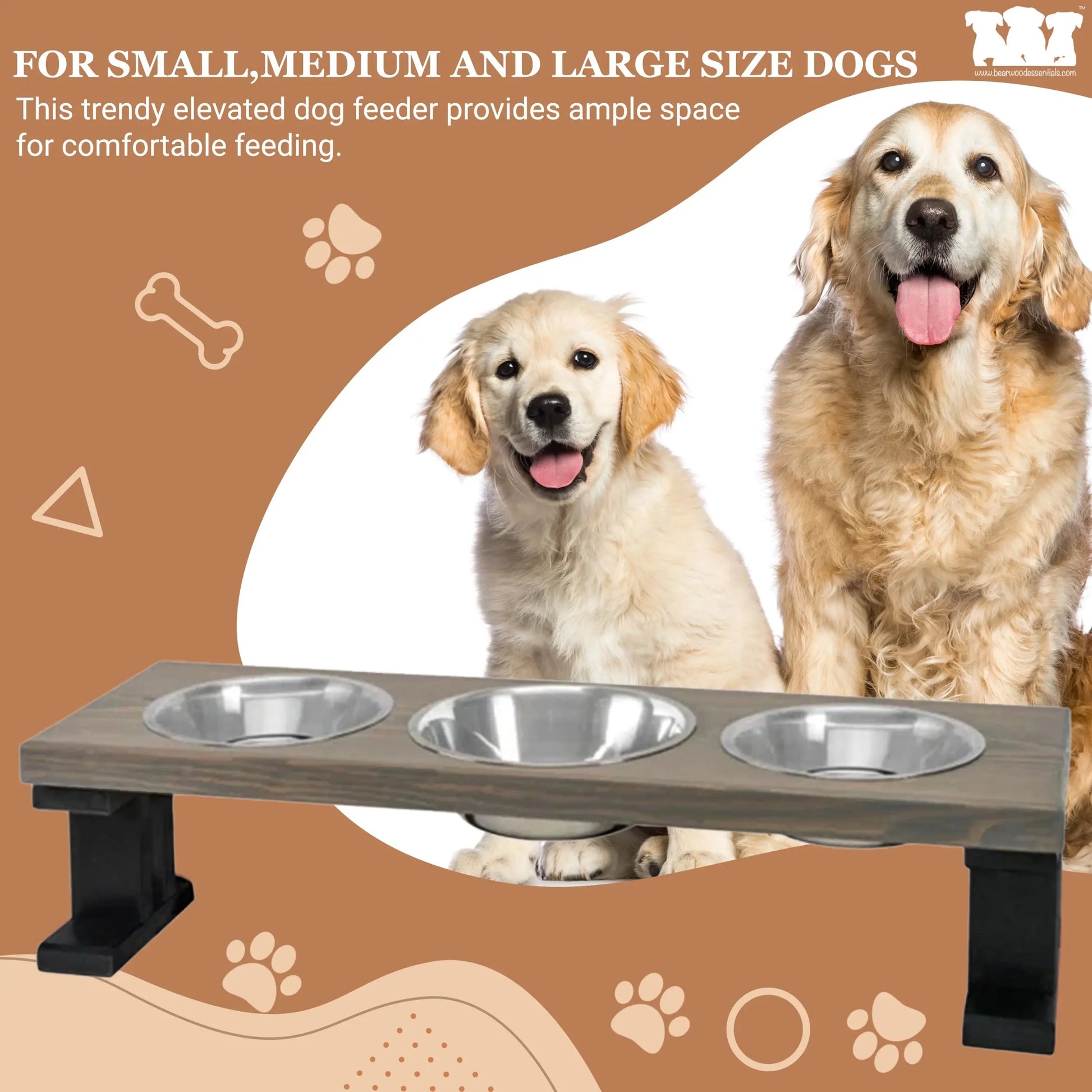 Elevate Your Pet'S Dining Experience with Elevated Dog Feeder 3 Bowl - 16 Inch