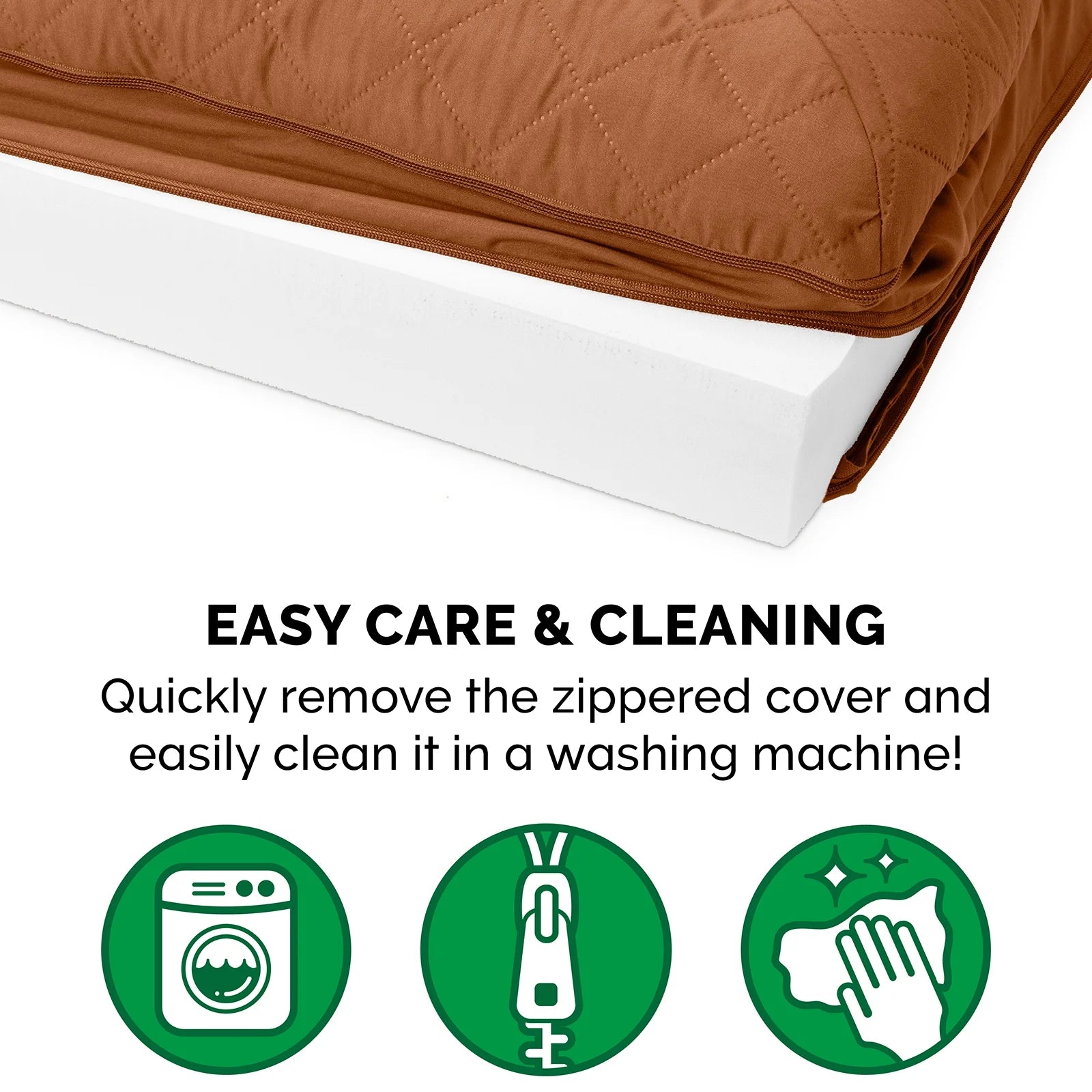 Pet Products Quilted Full Support Orthopedic Sofa Pet Bed for Dogs & Cats - Toasted Brown, Jumbo Plus