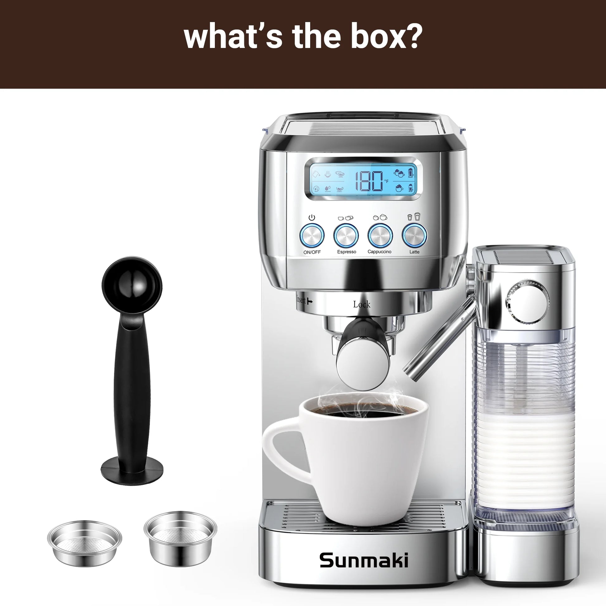 Espresso Machine High Pressure Professional Coffee Cappuccino for Espresso,Latte,Macchiato Maker