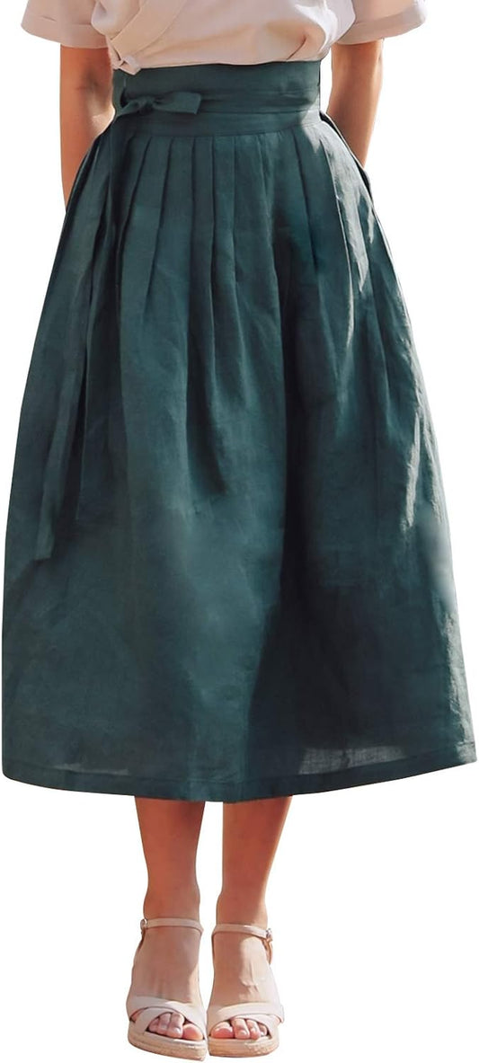 Women'S Wrap Skirt Hanbok Korean Vintage Party Linen Long Skirts