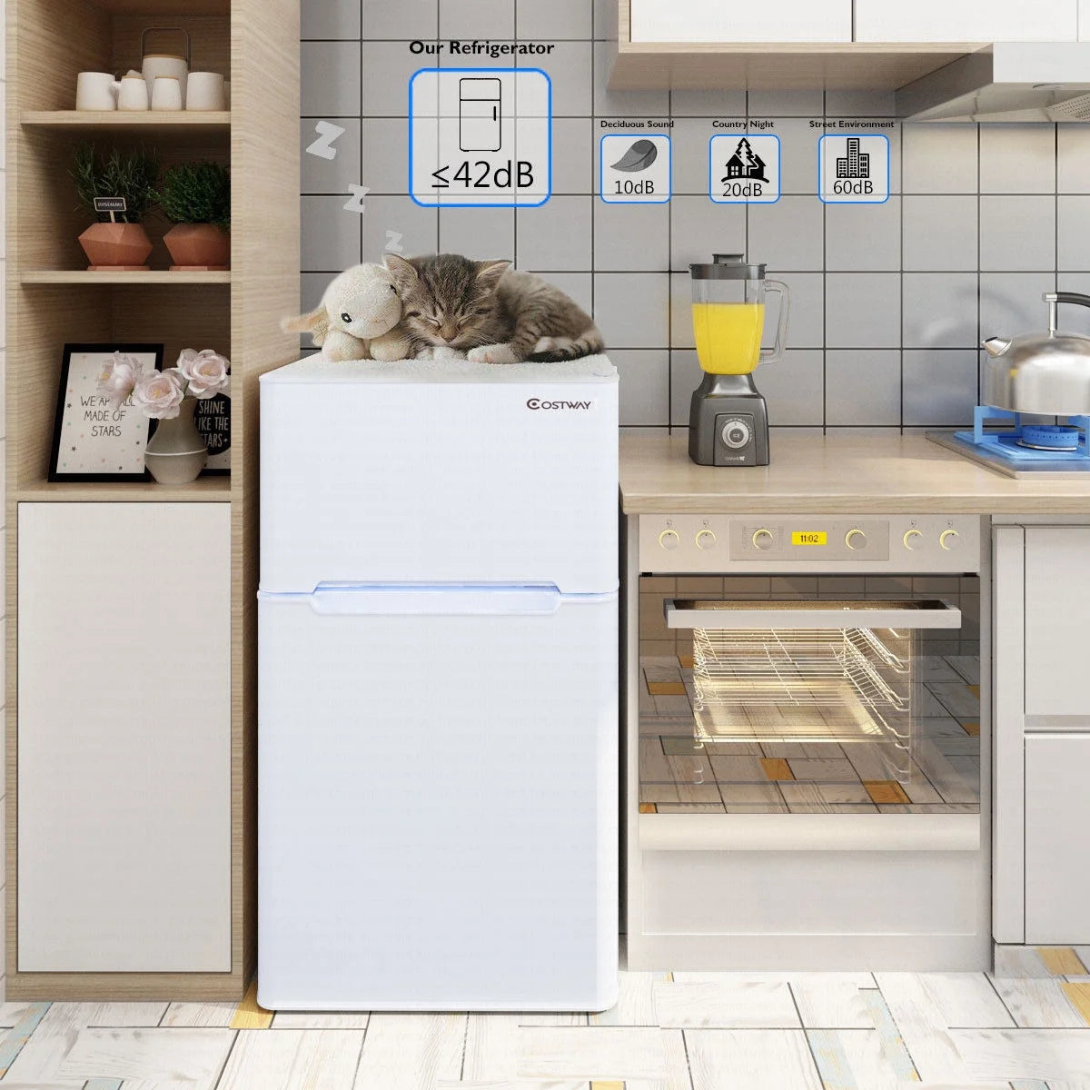 Refrigerator Small Freezer Cooler Fridge Compact 3.2 Cu Ft. Unit, White
