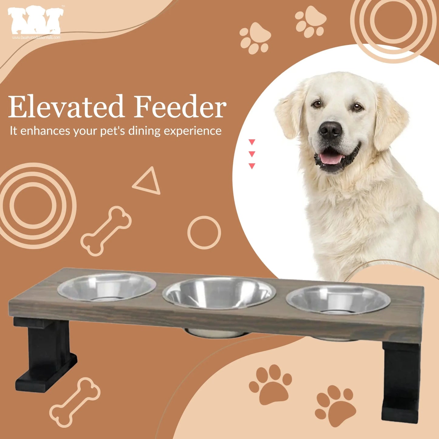 Elevate Your Pet'S Dining Experience with Elevated Dog Feeder 3 Bowl - 16 Inch
