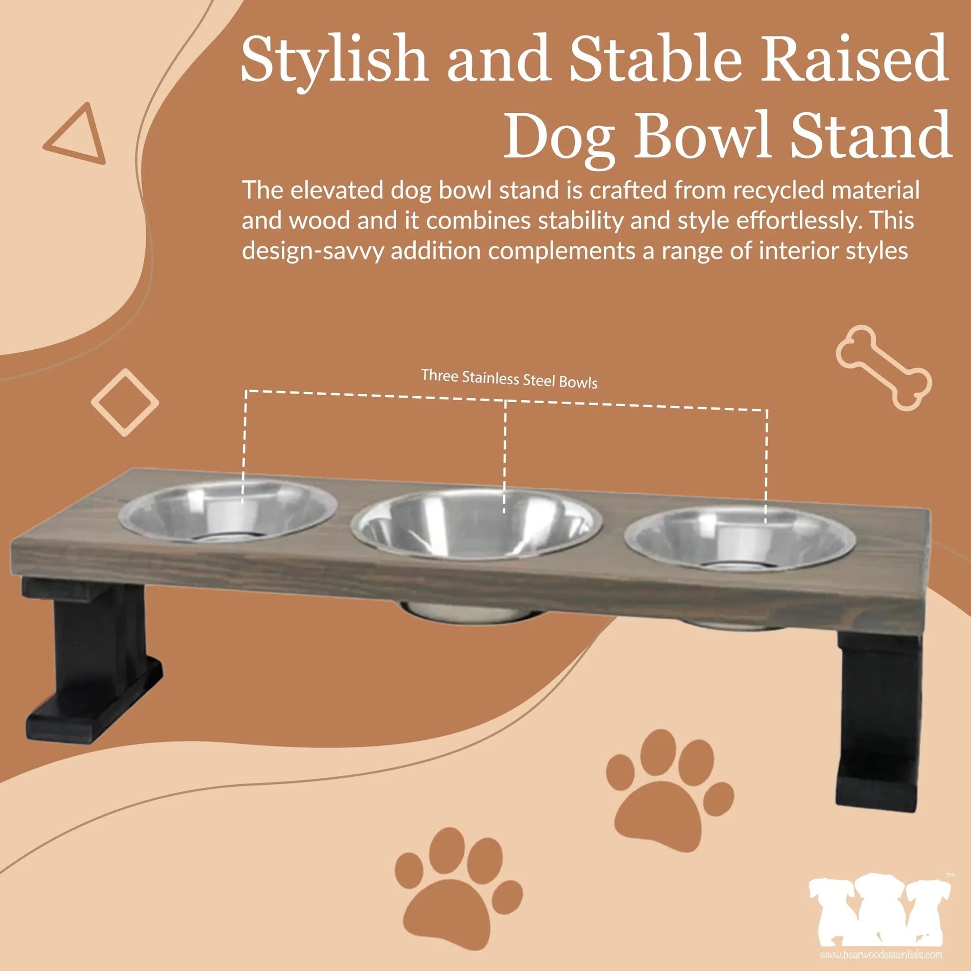 Elevate Your Pet'S Dining Experience with Elevated Dog Feeder 3 Bowl - 16 Inch