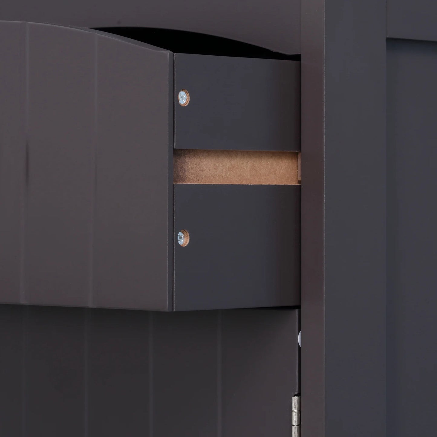 Bathroom Storage Cabinet, Free Standing Bathroom Storage Unit, Tall Linen Tower with 3-Tier Shelves and Drawer, Brown