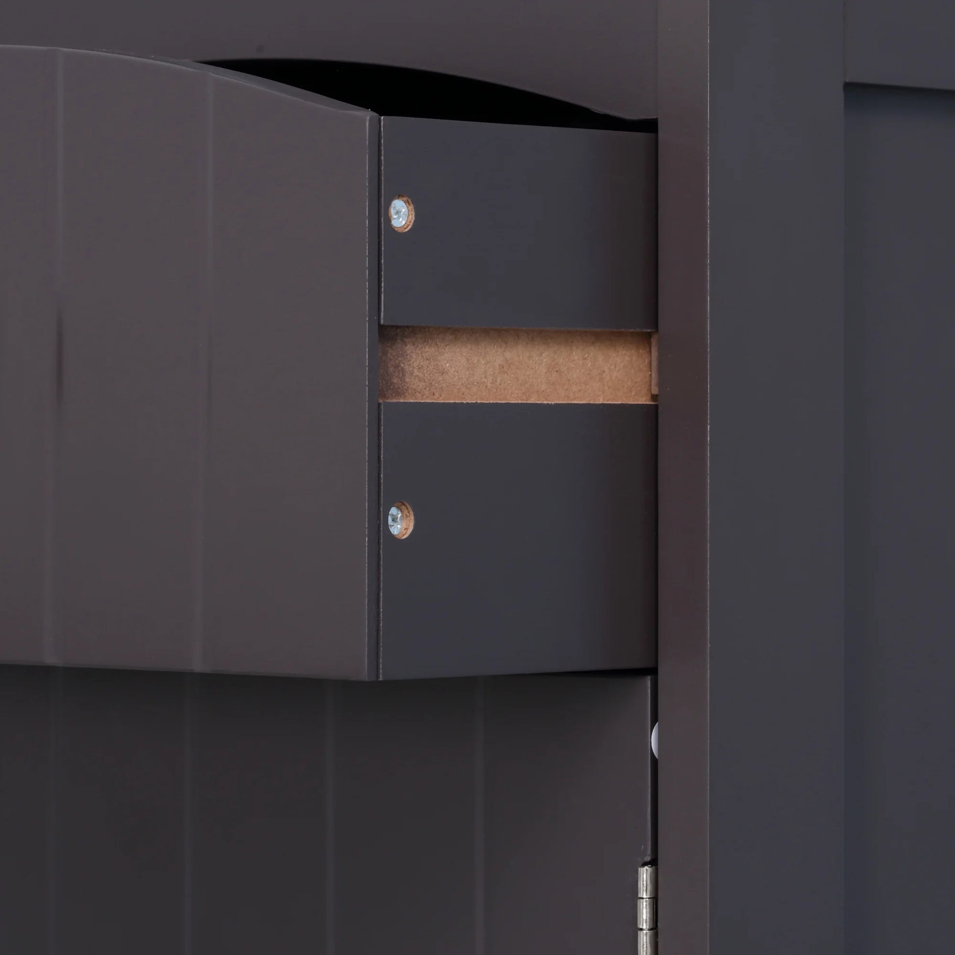 Bathroom Storage Cabinet, Free Standing Bathroom Storage Unit, Tall Linen Tower with 3-Tier Shelves and Drawer, Brown