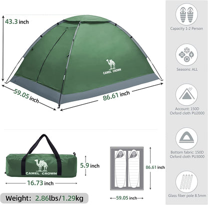 2/3/4 Person Camping Tent with Removable Rain Fly, Easy Setup Outdoor Tents Water Resistant Lightweight Portable for Family Backpacking Camping Hiking Traveling