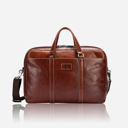 Oxford 17 Inch Laptop Briefcase, Tobacco