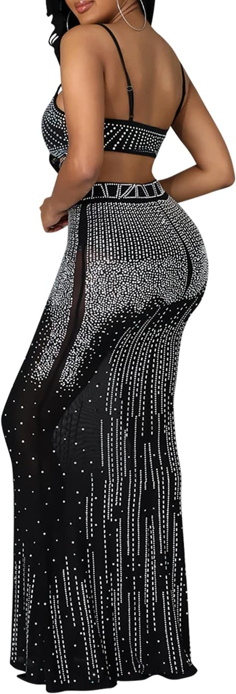 Women'S Sexy Rhinestone Sleeveless Night Club Dress Party Clubwear for Women