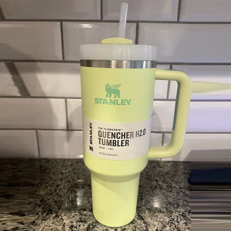 NEW!! Stanley Quencher H2.0 Flowstate Stainless Steel Vacuum Insulated Tumbler with Lid and Straw for Water, Iced Tea or Coffee 40 Oz