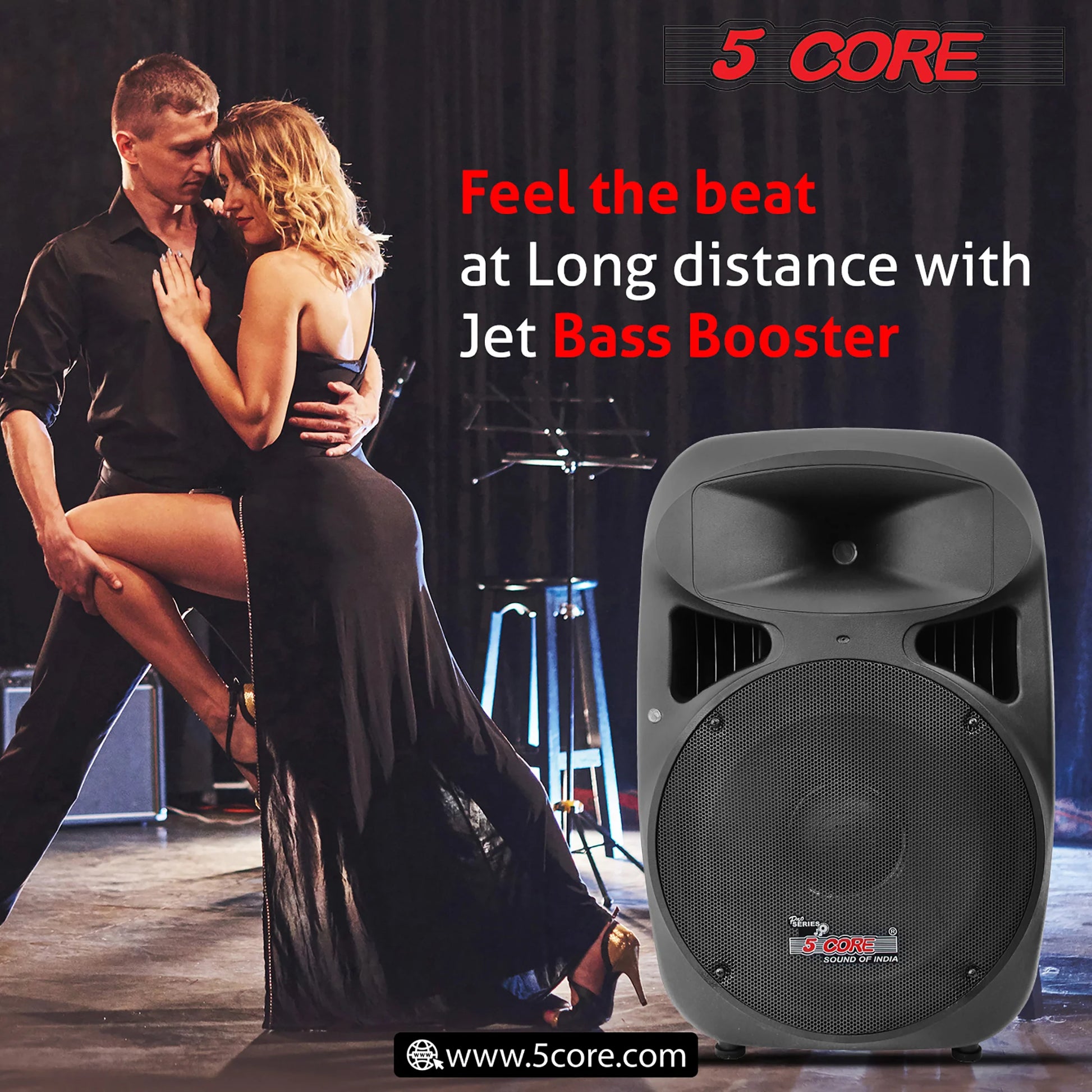 5 Core 15 Inch PA DJ Speaker 2 Pack Passive Subwoofer 3200W Combined Peak W Super Bullet Tweeter