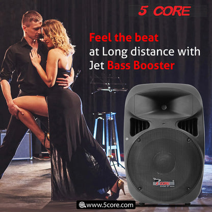 5 Core 15 Inch PA DJ Speaker 2 Pack Passive Subwoofer 3200W Combined Peak W Super Bullet Tweeter